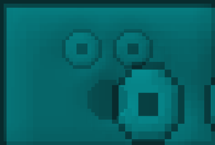 a teal lock having an existential crisis (there is a shadow of him over his southeast portion representing the strange meme reaction shots where it's just a guy screaming)